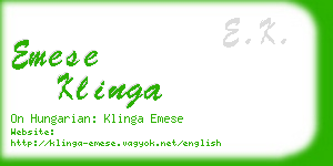 emese klinga business card